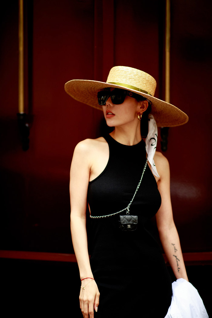 Fall 2021 Paris Couture week street style straw hat